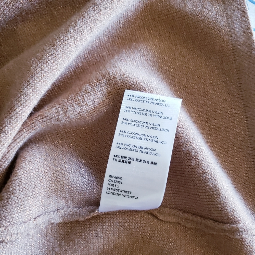 Anthropologie Ruffled Sleeve Sweater Knit Tunic Dress Honey/Camel Sz M $130 - Picture 11 of 11